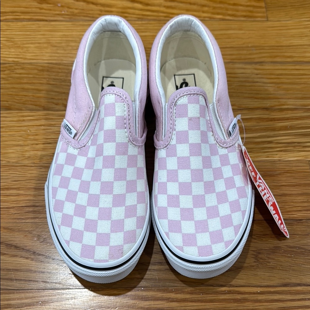 Vans Pink Checkered Slip-On Sneakers